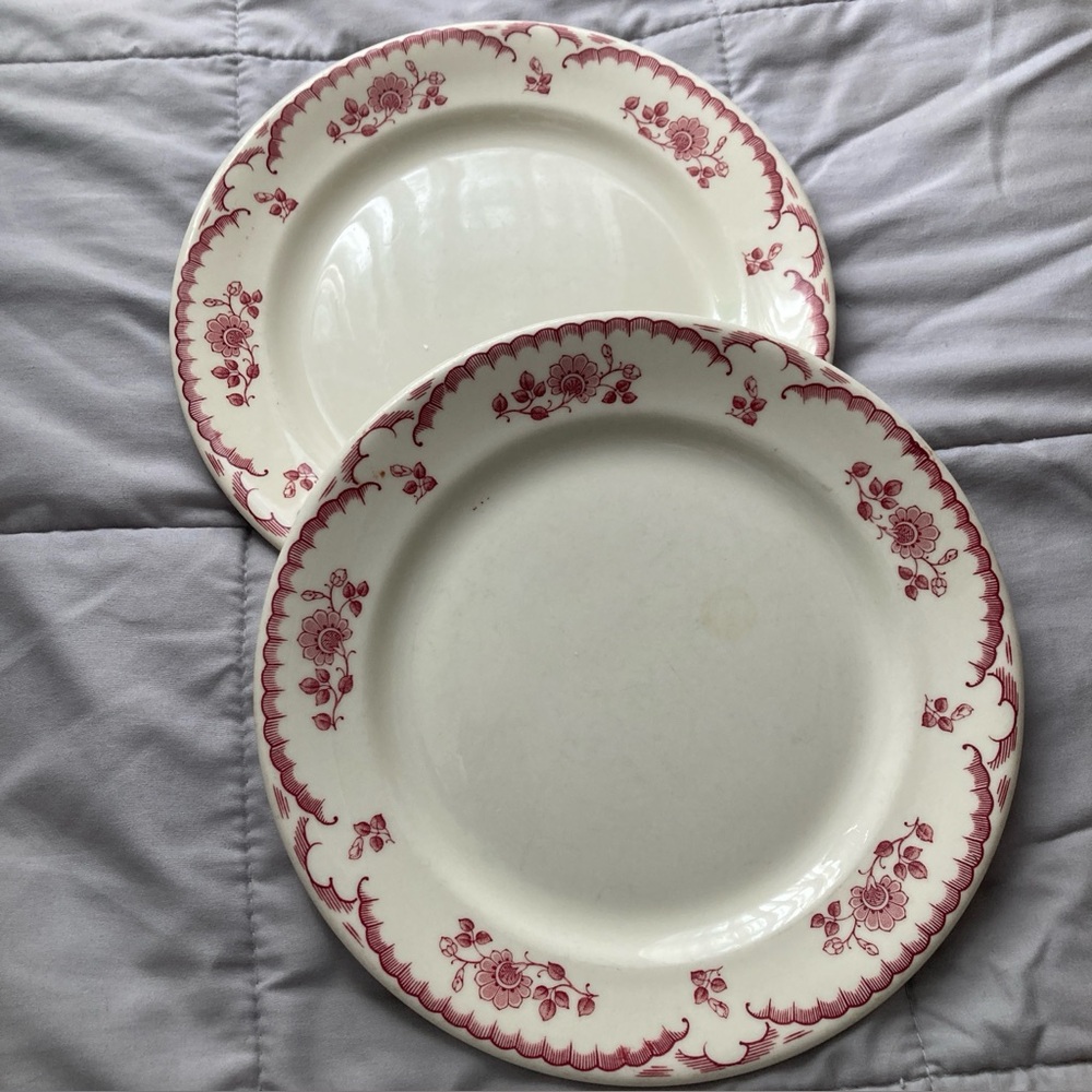 VTG SHENANGO CHINA RIMROLD Diner Plate Lot of 2 Plates Heavy RESTAURANT WARE 9”